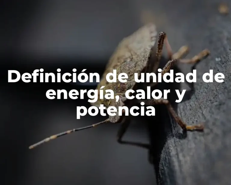 Definición de unidad de energía, calor y potencia