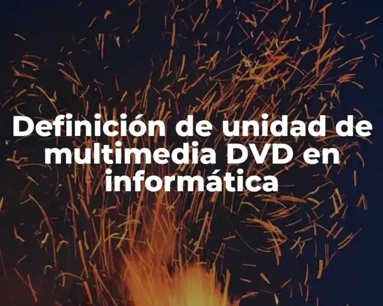 Definición de unidad de multimedia DVD en informática