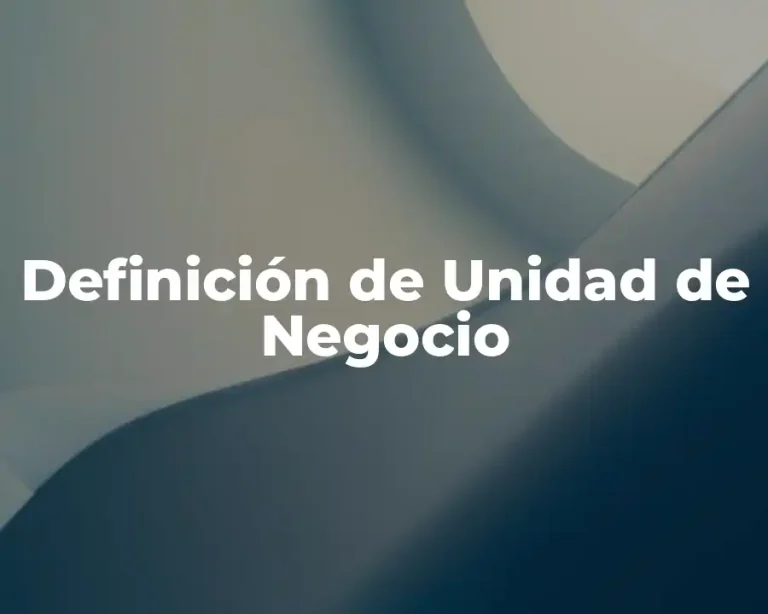 Definición de Unidad de Negocio