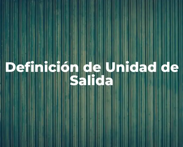 Definición de Unidad de Salida