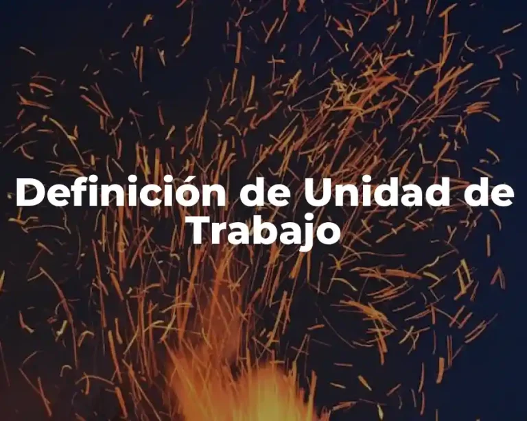 Definición de Unidad de Trabajo