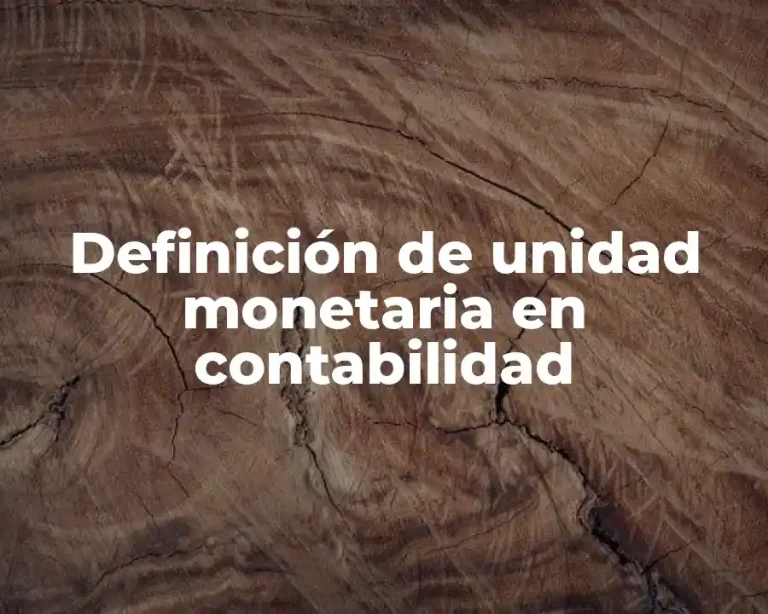 Definición de unidad monetaria en contabilidad