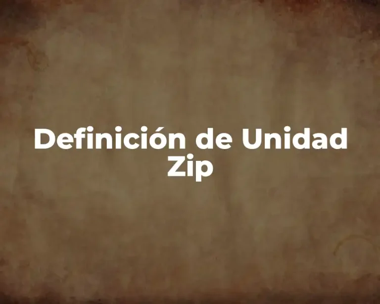 Definición de Unidad Zip
