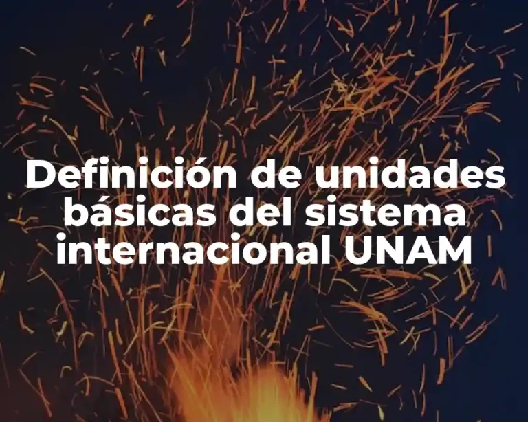 Definición de unidades básicas del sistema internacional UNAM