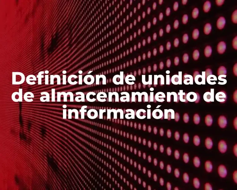 Definición de unidades de almacenamiento de información