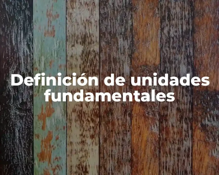 Definición de unidades fundamentales