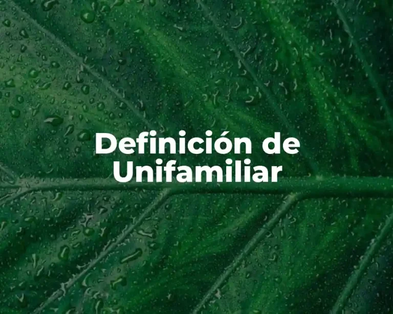 Definición de Unifamiliar