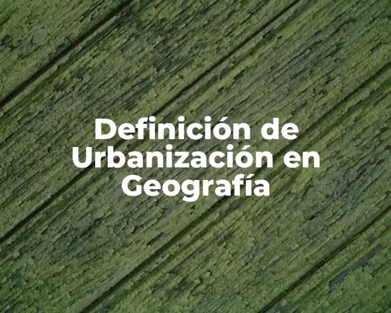 Definición de Urbanización en Geografía