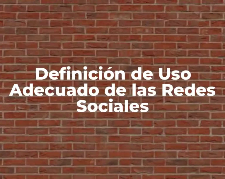 Definición de Uso Adecuado de las Redes Sociales