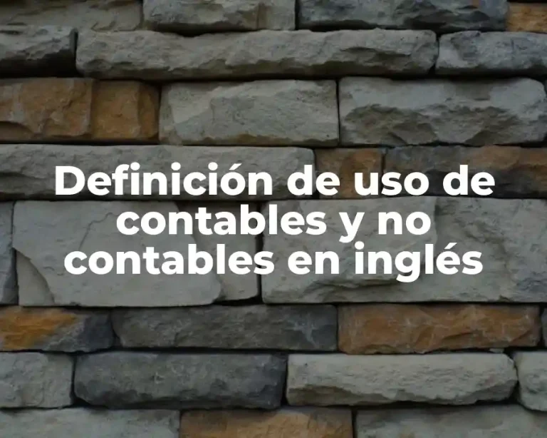Definición de uso de contables y no contables en inglés