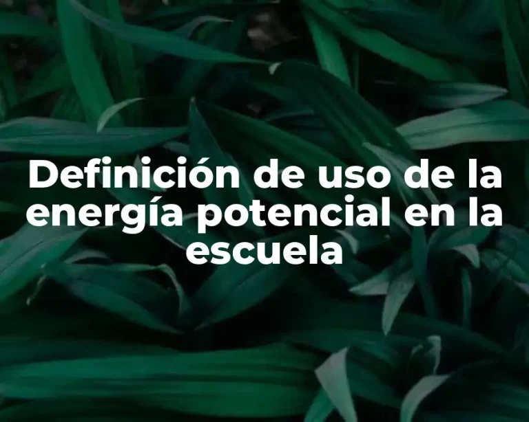 Definición de uso de la energía potencial en la escuela