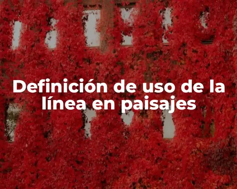 Definición de uso de la línea en paisajes