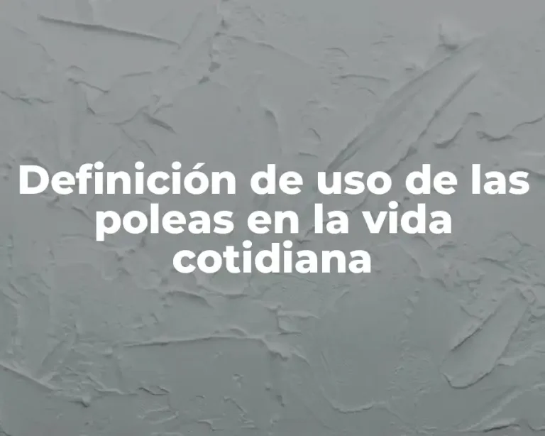 Definición de uso de las poleas en la vida cotidiana