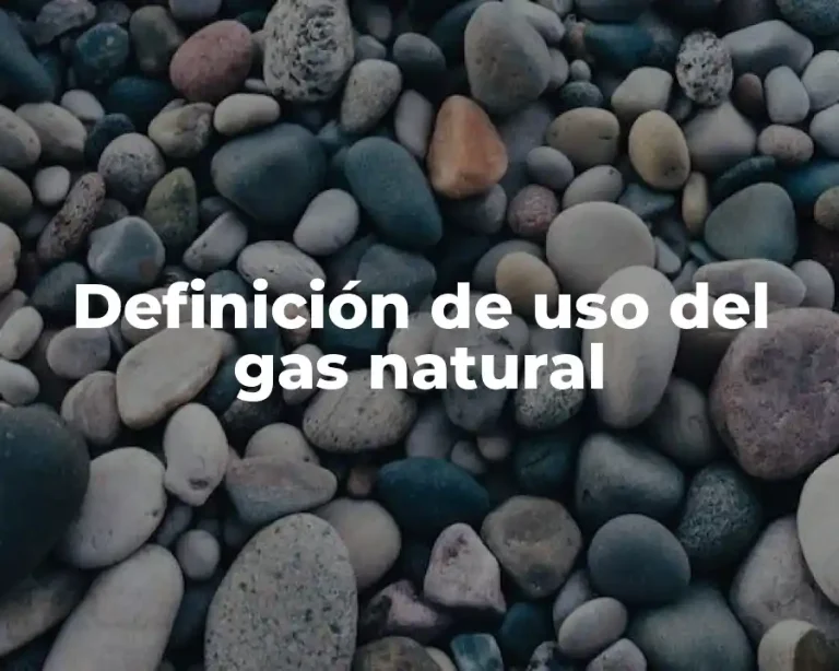 Definición de uso del gas natural