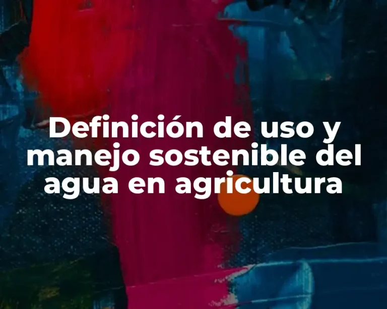 Definición de uso y manejo sostenible del agua en agricultura
