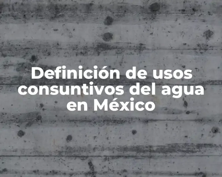 Definición de usos consuntivos del agua en México