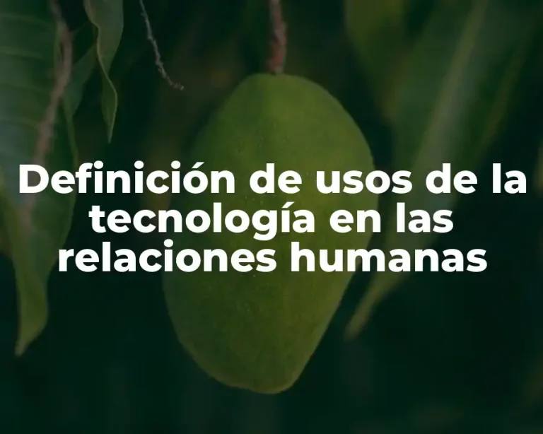 Definición de usos de la tecnología en las relaciones humanas
