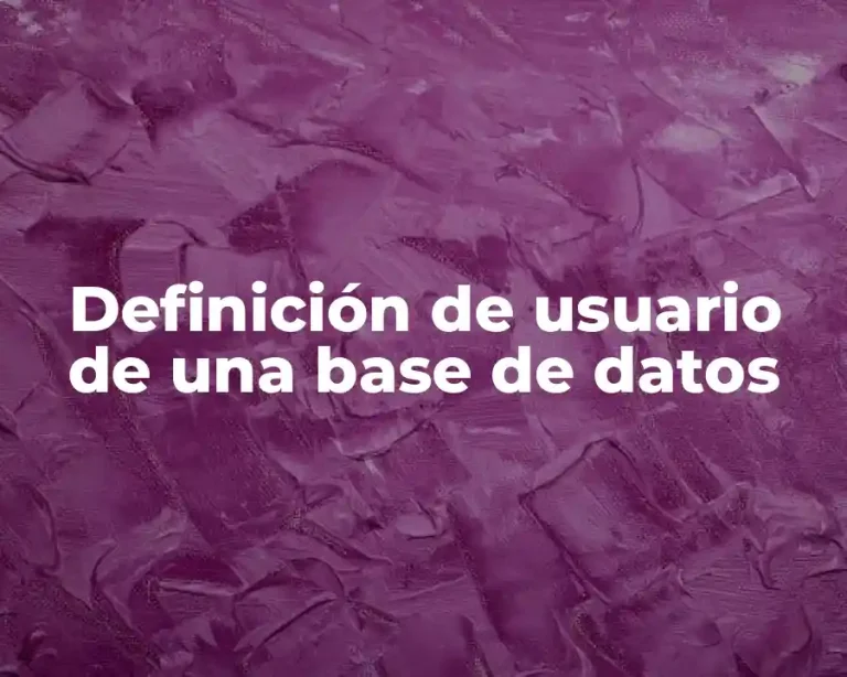 Definición de usuario de una base de datos