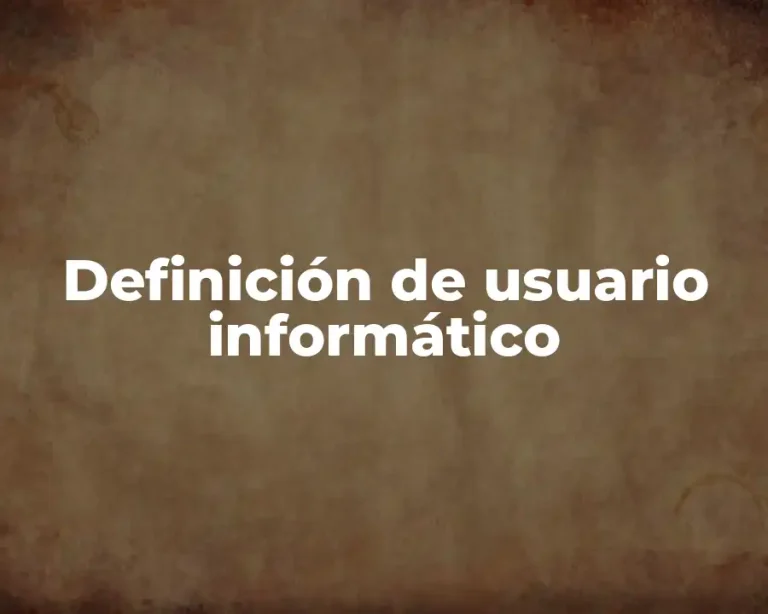 Definición de usuario informático