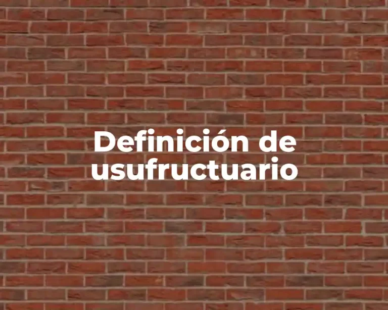 Definición de usufructuario