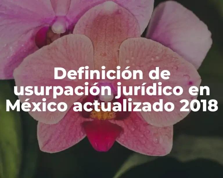 Definición de usurpación jurídico en México actualizado 2018