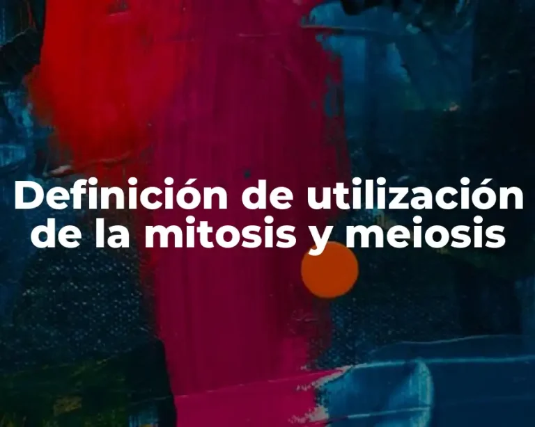 Definición de utilización de la mitosis y meiosis