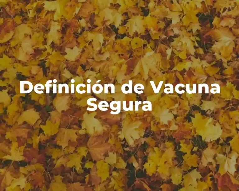 Definición de Vacuna Segura