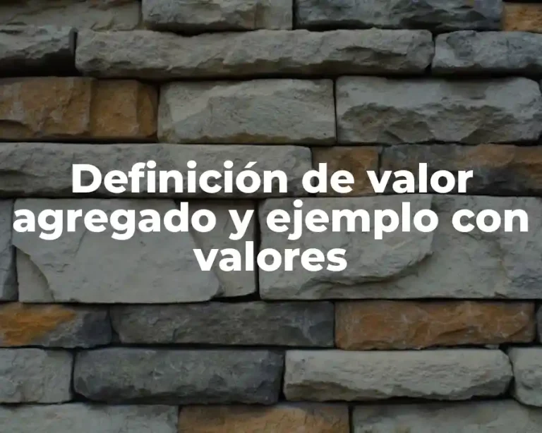 Definición de valor agregado y ejemplo con valores