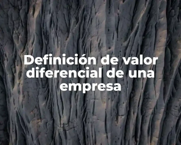 Definición de valor diferencial de una empresa