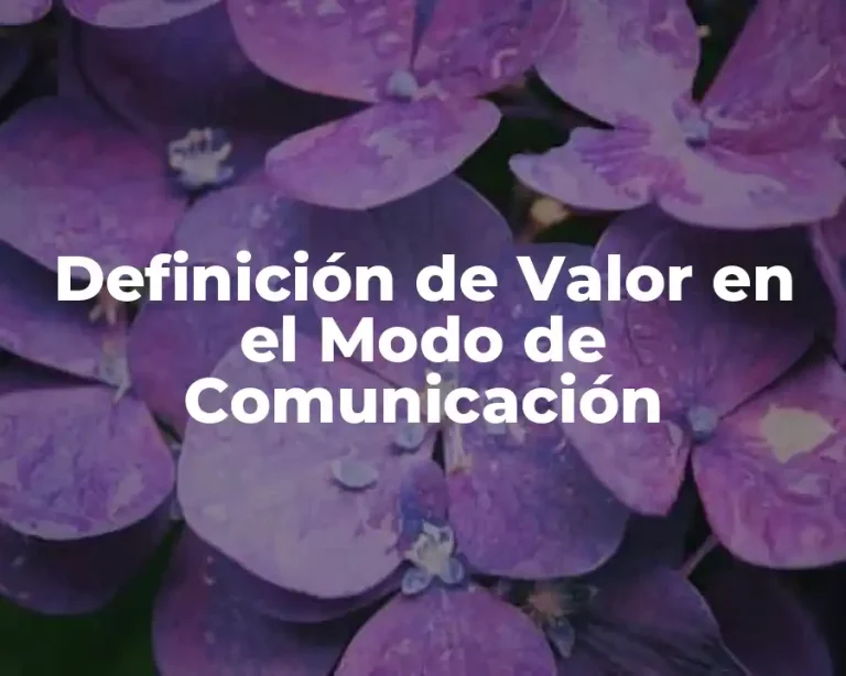 Definición de Valor en el Modo de Comunicación