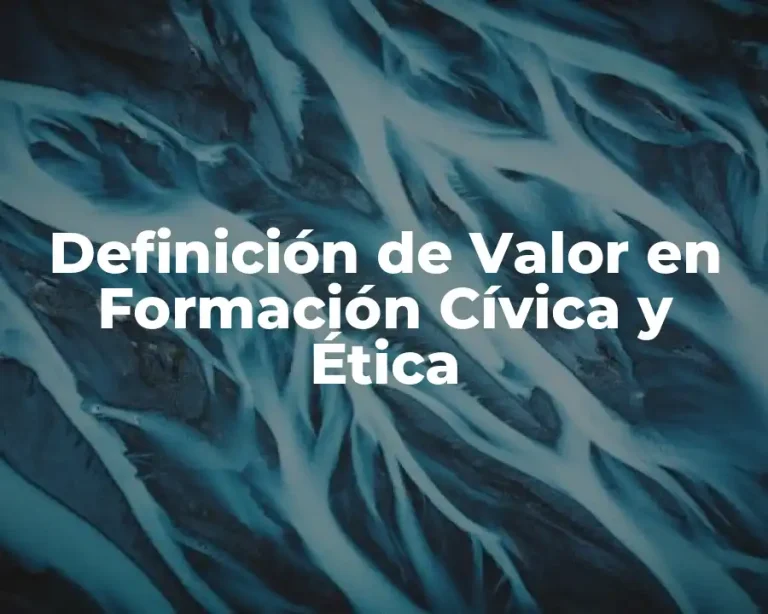Definición de Valor en Formación Cívica y Ética