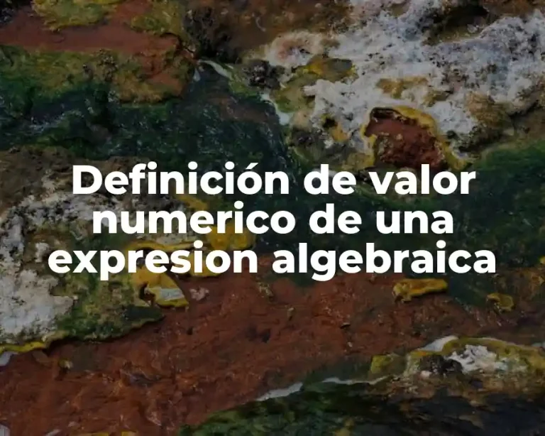 Definición de valor numerico de una expresion algebraica
