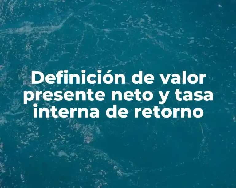 Definición de valor presente neto y tasa interna de retorno