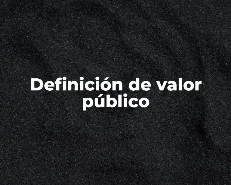 Definición de valor público