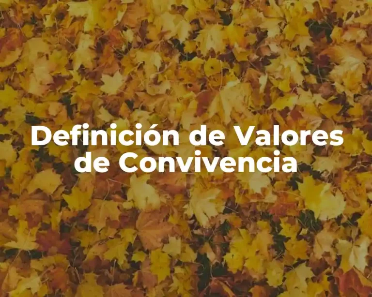 Definición de Valores de Convivencia