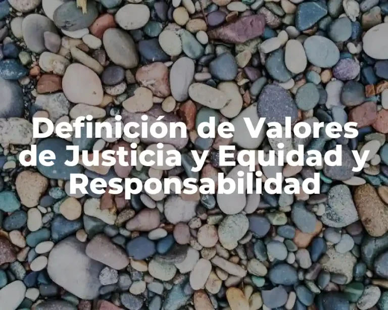 Definición de Valores de Justicia y Equidad y Responsabilidad
