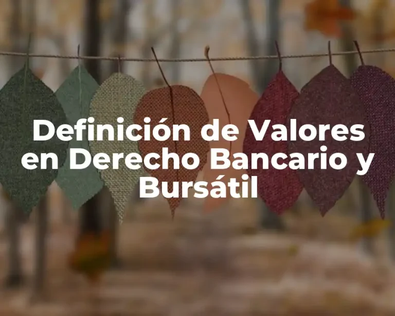 Definición de Valores en Derecho Bancario y Bursátil