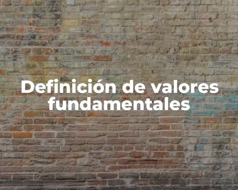Definición de valores fundamentales