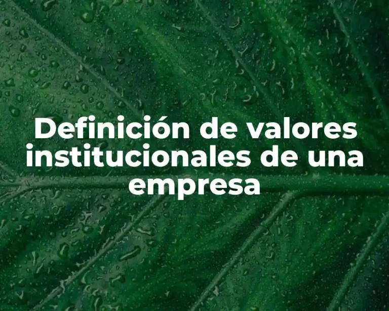 Definición de valores institucionales de una empresa