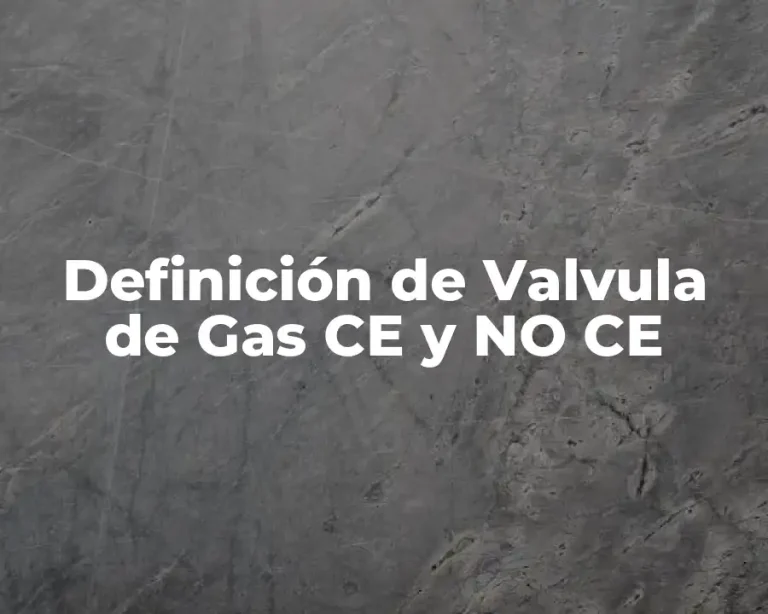 Definición de Valvula de Gas CE y NO CE