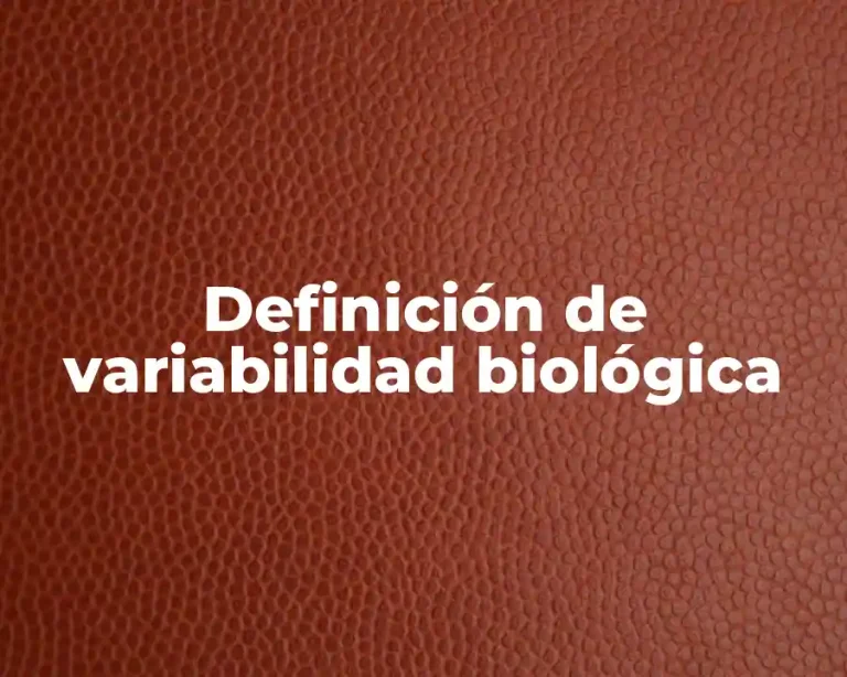 Definición de variabilidad biológica