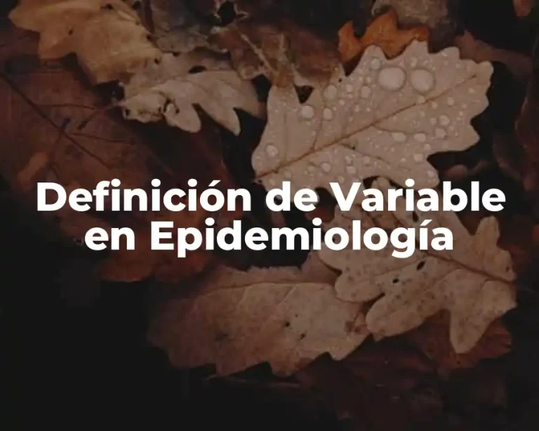 Definición de Variable en Epidemiología