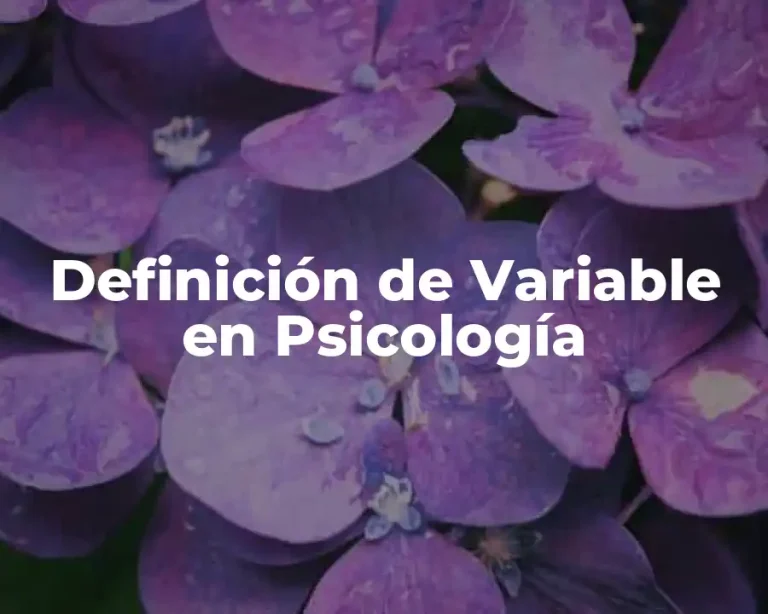 Definición de Variable en Psicología