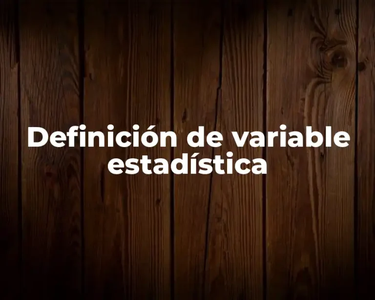 Definición de variable estadística