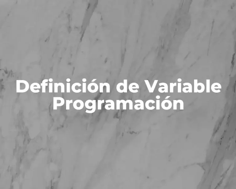 Definición de Variable Programación