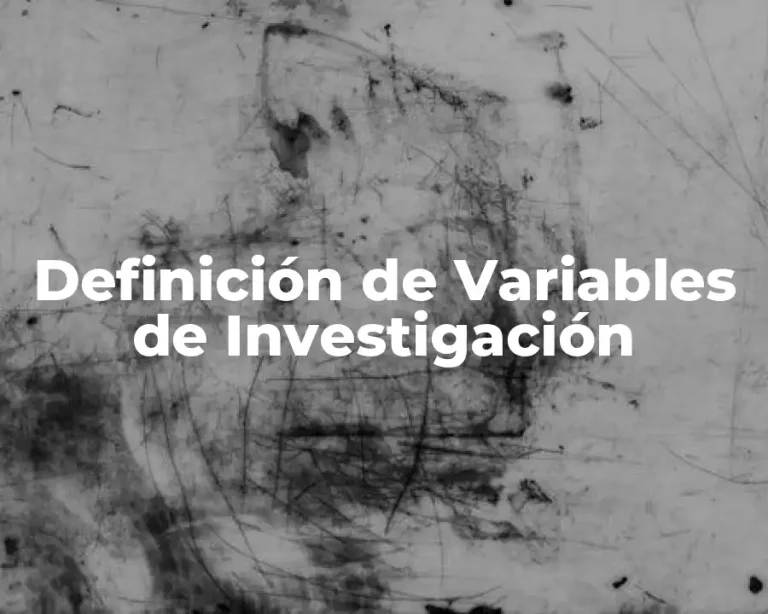 Definición de Variables de Investigación