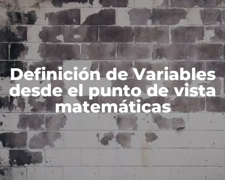 Definición de Variables desde el punto de vista matemáticas