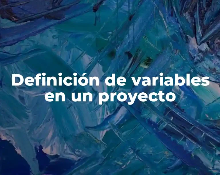 Definición de variables en un proyecto