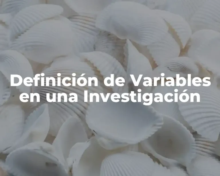 Definición de Variables en una Investigación