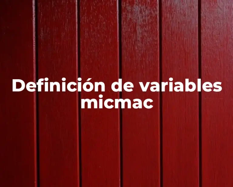 Definición de variables micmac